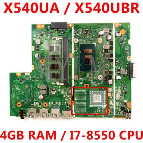 X540UA motherboard 4GB RAM I7-8550 CPU mainboard For ASUS X540UBR X540UB X540UA X540U X540 laptop motherboard Tested