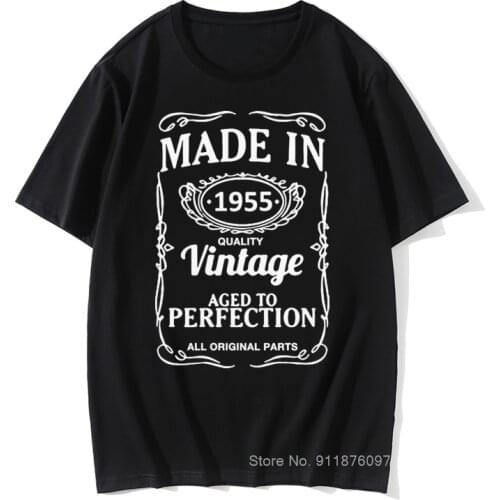 Vintage 1955 66 Years Old T Shirt Men Cotton Short Sleeve T-shirt Tshirt Camiseta Novelty Funny New Birthday Gift