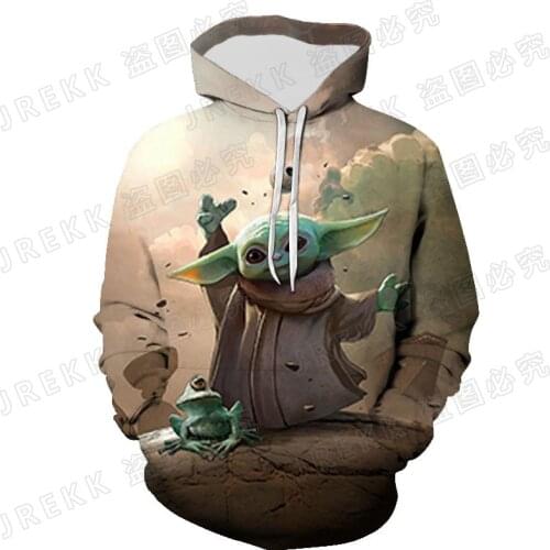 2021 New Funny Baby Yoda Hoodies Men Women Children 3D Print Sweatshirt Pullover Boy Girl Kids Streetwear Jacket Cool Clothing