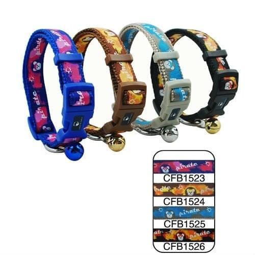 50sets 450Pcs/Lot 4 Colors Lively Pet Dog Pirate Embroidered Collar Buckle Style 1.5cm