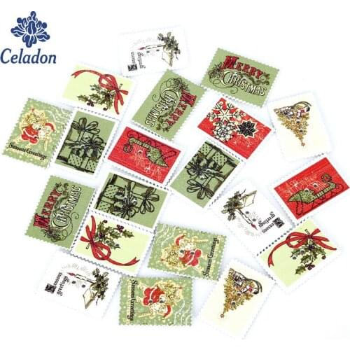 50pcs 24x34mm Wooden Sewing Buttons Fascinating Landscape Stamp Pattern Handmade Scrapbooking Craft Cloth Accessories