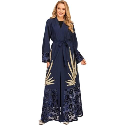 Ramadan New Kimono Embbroidery Open Abayas Islamic Clothing Muslim Fashion Women Dresses Abaya Dubai