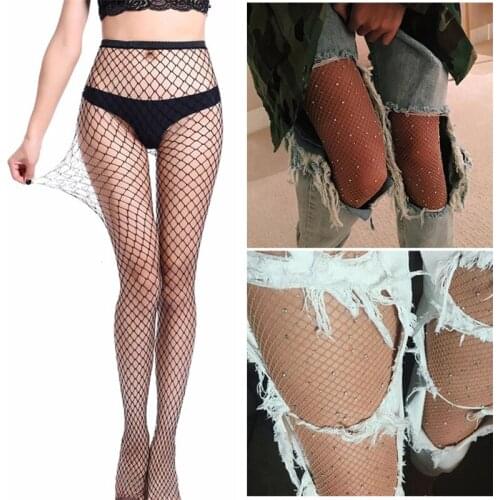 Sexy Women Stocking Female Lingerie Hollow Out Fishnet Transparent Slim Nightclub Net Holes Thigh High Tights Pantyhose Seamless