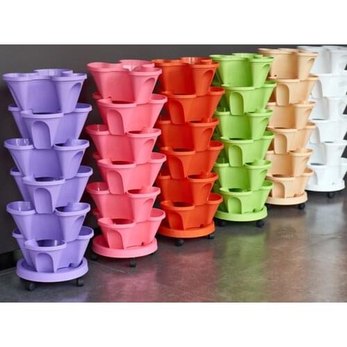 Stackable gardening pots Strawberry Tower Flower Vegetable Pots Durable Removable Flower Pots DIY Gardening Supplies