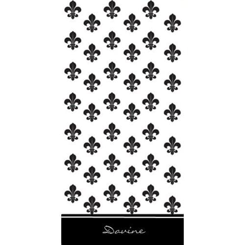 Classy Black White Fleur De Lis Pattern Personalised Bath Towel Chic Beautiful Custom Geometric Beach Travel Towels Yoga Sauna