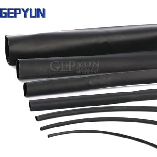 2 Meters/LOT Heat shrinkable tube 11mm 12mm 13mm 14mm 15mm 16mm 18mm 30mm Black Insulation Sleeve Gepyun