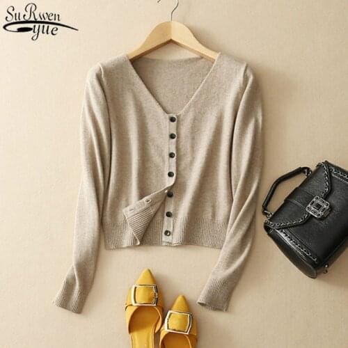 Spring Autumn Knitted Cardigan Solid Long Sleeve Sweater Women Short Slim Casual Preppy Singel Breasted Womens Jacket 11640