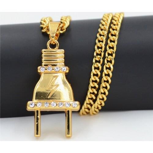 Plug Alloy Gold Color necklace Car Pendant Hanging Car Interior Decoration Rear View Mirror Accessories For Car Ornament