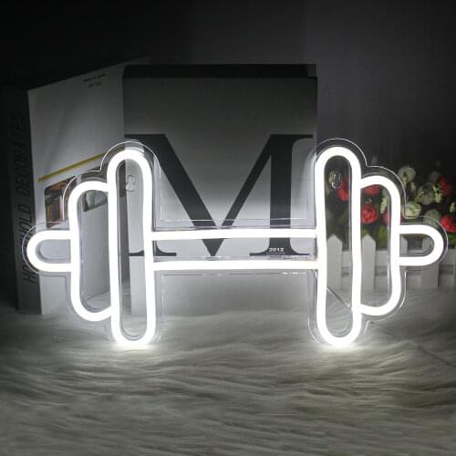 Wanxing Barbell Dumbbel Neon Sign Gym 3 Colors Wall Hanging Neon Light Lamps For Sports Room Decor Club Party Bar Xmas Gift