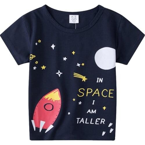 ZWY787 Boys T Shirt Kids Cartoon blue Space kill t-shirt Funny for Girls Child T-Shirt Children Clothing Top 2-10 Years