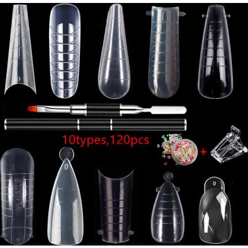 Quick Building Mold Nail Tips Dual Form False Nails Clear Manicure Tools for Nail Extension Gel Nail Art Nail Forms