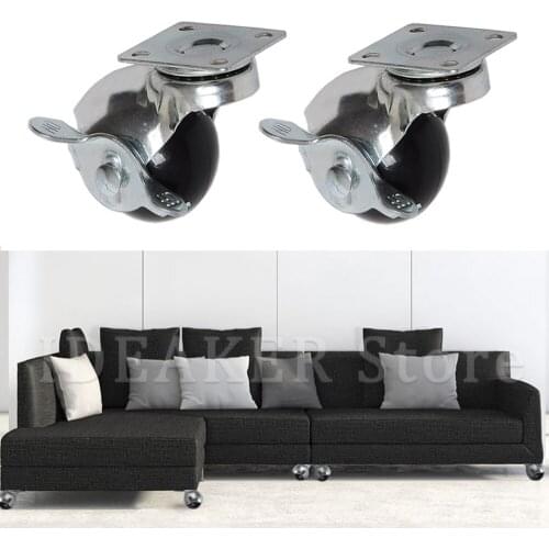 4pcs 50mm Diameter 360 Degree Swivel Plate Rounded Hooded Ball Casters Furniture Wheels Furniture Racks Caster Wheels