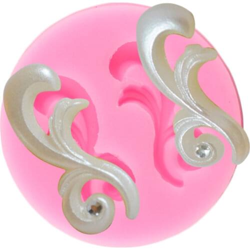 3D Scroll Leaf Silicone Molds Relief Border Fondant Mould Cake Decorating Tools Candy Polymer Clay Chocolate Gumpaste Moulds