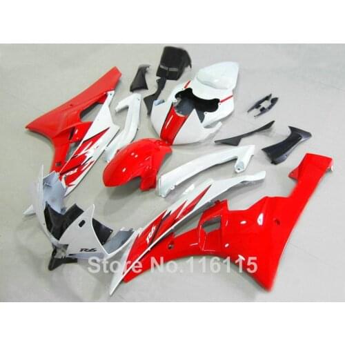 ABS full fairing kit fit for YAMAHA Injection molding YZF R6 2006 2007 red black white plastic fairings set YZF-R6 06 07 HY37