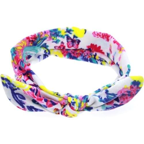 Infant Hair bows Baby Girls Top Knot Headband Kids Rabbit Ear Headwraps Children Stretch Turban Hair Accessories HB502S