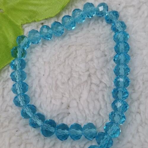 Free Ship 1000 pcs sea blue Crystal Glass Rondelle Faceted loose spacer beads 8mm