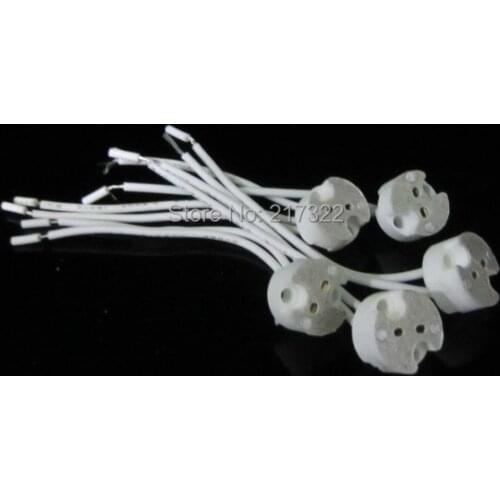Freeshipping 50PCS,G4 G5.3 MR16 Lamp Holder GU5.3 LED light Socket base Ceramic Wire Connector