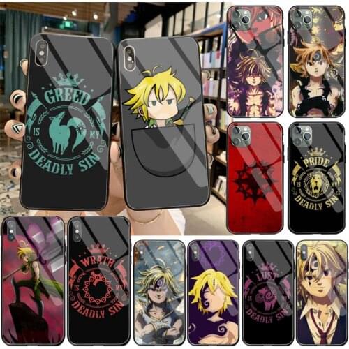 HUAGETOP anime seven deadly sins black Phone Case Hull Tempered Glass For iPhone 11 Pro XR XS MAX 8 X 7 6S 6 Plus SE 2020 case
