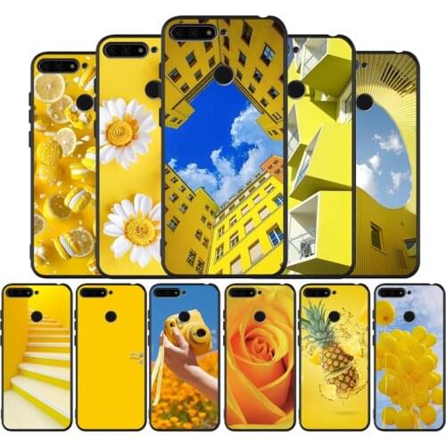 Yellow art black Silicone Phone Case For Huawei honor 30 20 Pro 8 8X 9 10 20 Lite Mate 10 20 30 Lite Pro cover