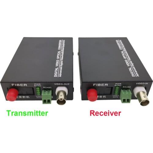 2PCS Digital Video Optical Coverter 1-channel RS485 FC interface 20KM 1-channel Video BNC input output 15KV protection