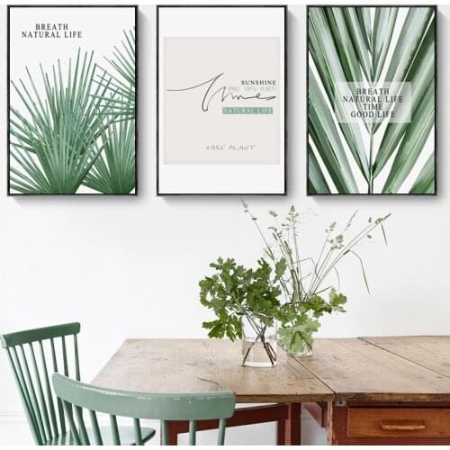 Nordic Decorative Painting Palm Tree Plant Leaf Villa Bedside Oil Painting Hanging Painting Wall Art Canvas Posters and Prints