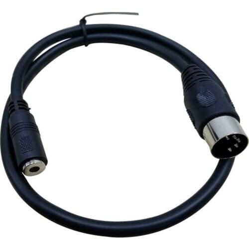DIN to 3.5mm Cable, 50CM 5 Pin DIN Plug Male to 3.5MM Female SmartPhone AUX Headphone Stereo Jack Adapter Input Cable 0.5m