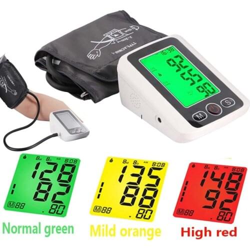Home Health Care blood pressure meter Automatic Voice Backlight Arm Cuff Blood Pressure Monitor Tonometer USB Big LCD HD machine