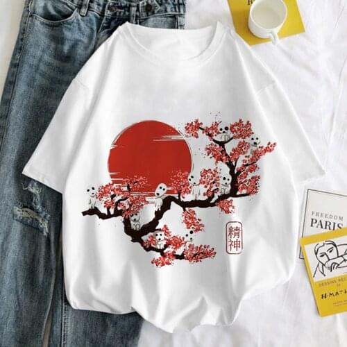 Princess Mononoke Graphic Print T-shirt Women Harajuku Aesthetic White Top Tshirt Tee 2021 New Summer Fashion Y2k Female T Shirt