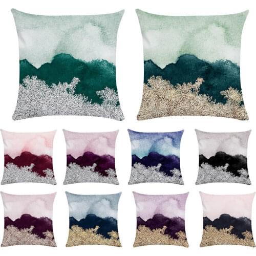 Geometric Mountain Peaks Creative Cushion Cover Office Living Room Home Decor 45x45cm Polyester Peach Skin Pillow Cases ZYT999