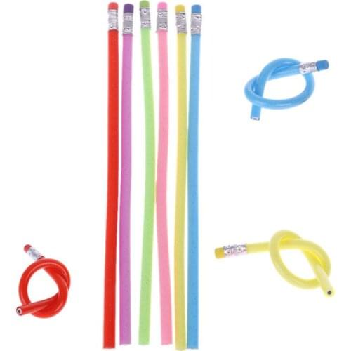 12PCS Flexible Bendy Pencils Kids Toy Bendable Writing Pencil Set Party Favor Pencils Back to School Supplies