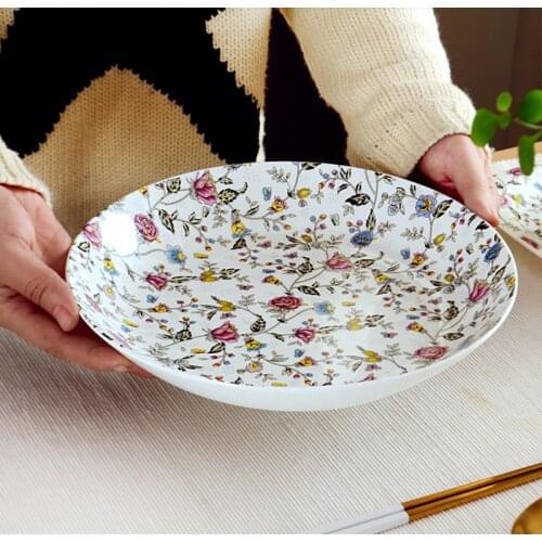 10 inch, real bone china deep service plate, porcelain charge plate, ceramic dinner plates, decorative serving dish platte