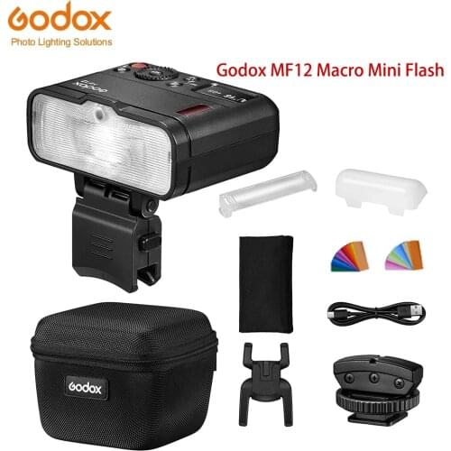 Godox MF12 Macro Mini Flash Speedlite built-in Godox X System TTL Flash + Color Filter Diffuser for Macro Shots