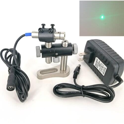 Lab use 12*50mm 515nm 10mw Green Dot Laser Diode Module Focusable 12VDC with Support and Adapter