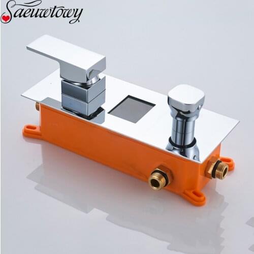 Wall Mounted Brass Shower Control Mixer Valve Digital Temperature Display, Latest Valve 2-3 Water Delivery Mode