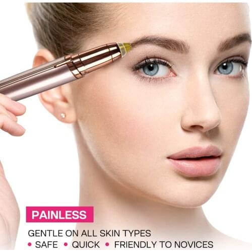 New Design Electric Eyebrow Trimmer Makeup Painless Eye Brow Epilator Mini Shaver Razors Portable Facial Hair Remover for Women