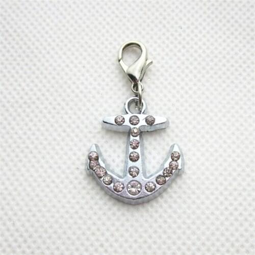 10pcs/lot Anchor Dangle Charms Pendant Charms Lobster Clasp Hanging For Necklace Charm Bracelet Jewelry