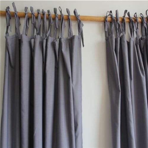 Natural Linen Curtains Grey Curtains Finished Hemp Semi-blackout Modern Window Treatment Cortinas for Living Room Bedroom