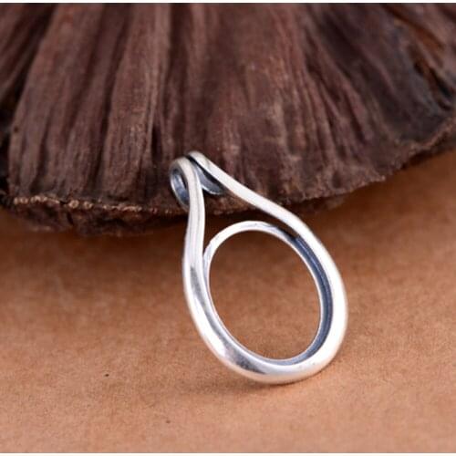 Joanlyn Pendant Blank (14x17mm Oval Blank) Antique Style Thai Sterling Silver Oval Cabochon Pendant Setting P225B