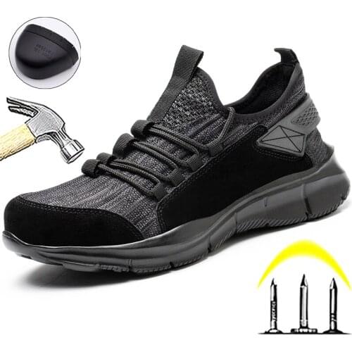 Work Safety Shoes Anti-Smashing Steel Toe Puncture Proof Construction Lightweight Breathable Sneakers Boots Men Women Air Light