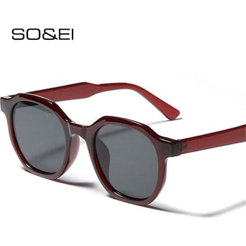 SO&EI Fashion Square Women Sunglasses Vintage Glasses Frame Trending Clear Tea Beige Eyewear Men Shades UV400 Sun Glasses