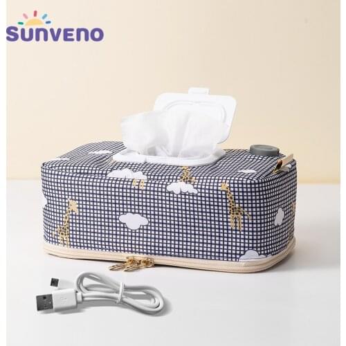 Sunveno Baby Wipe Warmer Wipes Dispenser Heater Wet Towel Dispenser Napkin Heating box Home/Car Use Mini Wipe Warmer Case