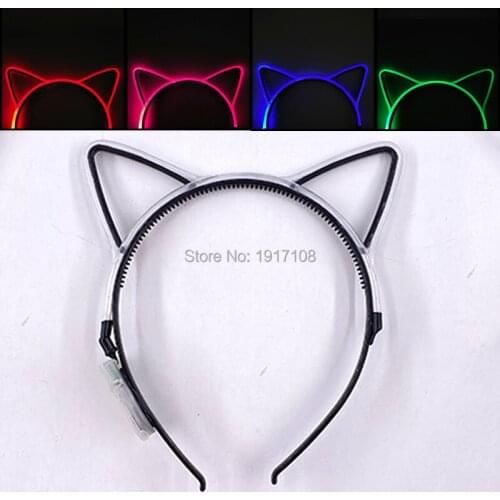 LED Cat Ear Headwear for Women Girl Birthday Decoration Concert Bright Flash Glowing Hairband Funny LED Headband Glow Party Prop