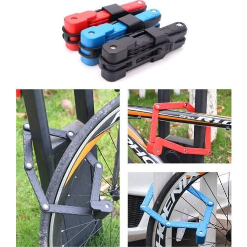 Universal Safety MTB Folding Bike Lock Professional Anti-theft Alloy Steel Foldable Bicycle Lock Keys