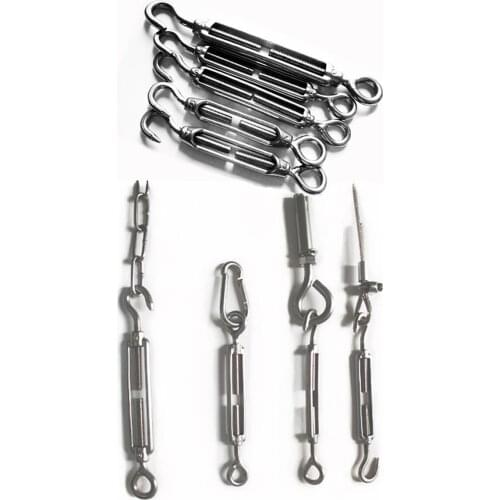 1pcs Stainless steel hook multi-purpose pull hook wire rope tensioner wire tightener m4m5m6m8m10m12