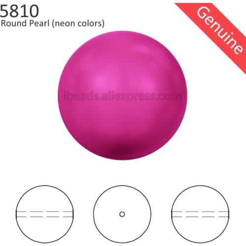 100% Original Crystals from Swarovski 5810 Neon color series Matte Pearl full drilled hole DIY loose beads jewelry fitting 2020