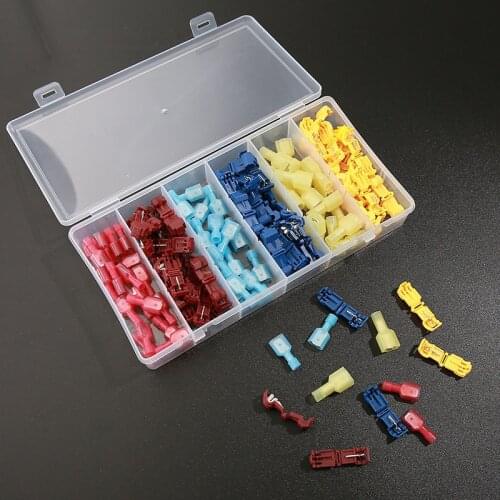 120pcs Insulated Crimp Terminal Wire Connectors Ant Wire Clamp Nylon Insert Combo Kit Solderless Quick Connector