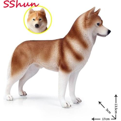 17*5*13.5CM solid simulation animal model new large husky pet dog Siberian husky toy decoration