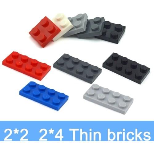 2x2 2x4 Dots Thin Figures Bricks multiple color Educational Creative Size DIY Bulk Set Building Blocks Compatible Classic Parts