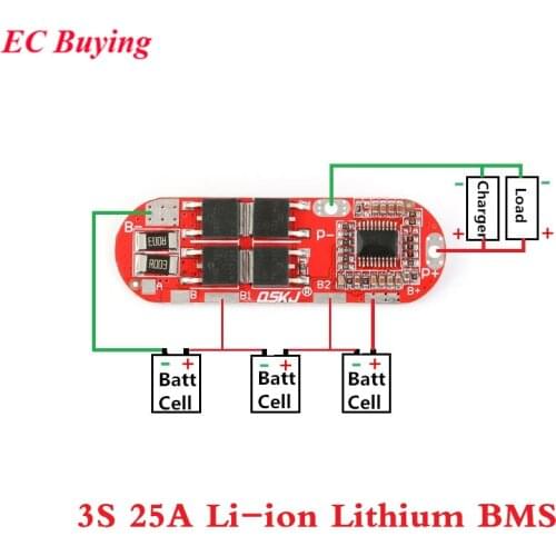 3S 20A 18650 Lithium Lipo Cell Battery Charger Board Li-ion Battery Charging PCB BMS Protection Module