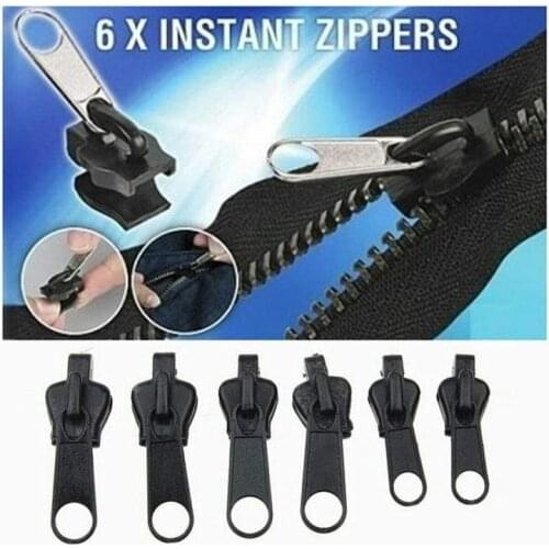 6 PCS/Bag Universal Instant Fix Zipper Repair Kit Replacement Zip Slider Teeth Rescue New Design Zippers For Sewing Clothes